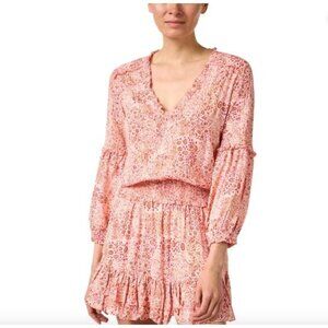 Poupette St Barth Ilona Mini Dress Pink Nenufar Womens Size Large